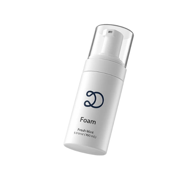 Mousse dentifricio Cleanos Fresh Mint nei formati da 100 ml e 160 ml, con erogatore a pompa e design moderno.