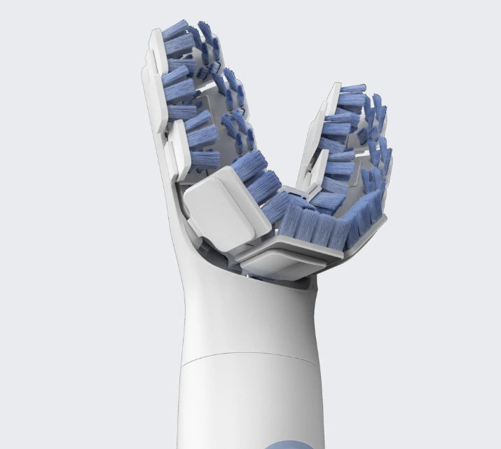 Spazzolino elettrico Cleanos con testina a U, design moderno con testina personalizzata e pulizia orale profonda.