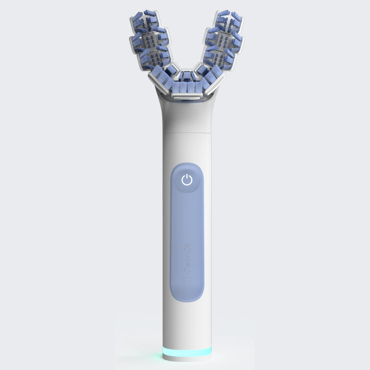 Spazzolino elettrico Cleanos con testina a U, design moderno con anello luminoso e pulizia orale profonda.